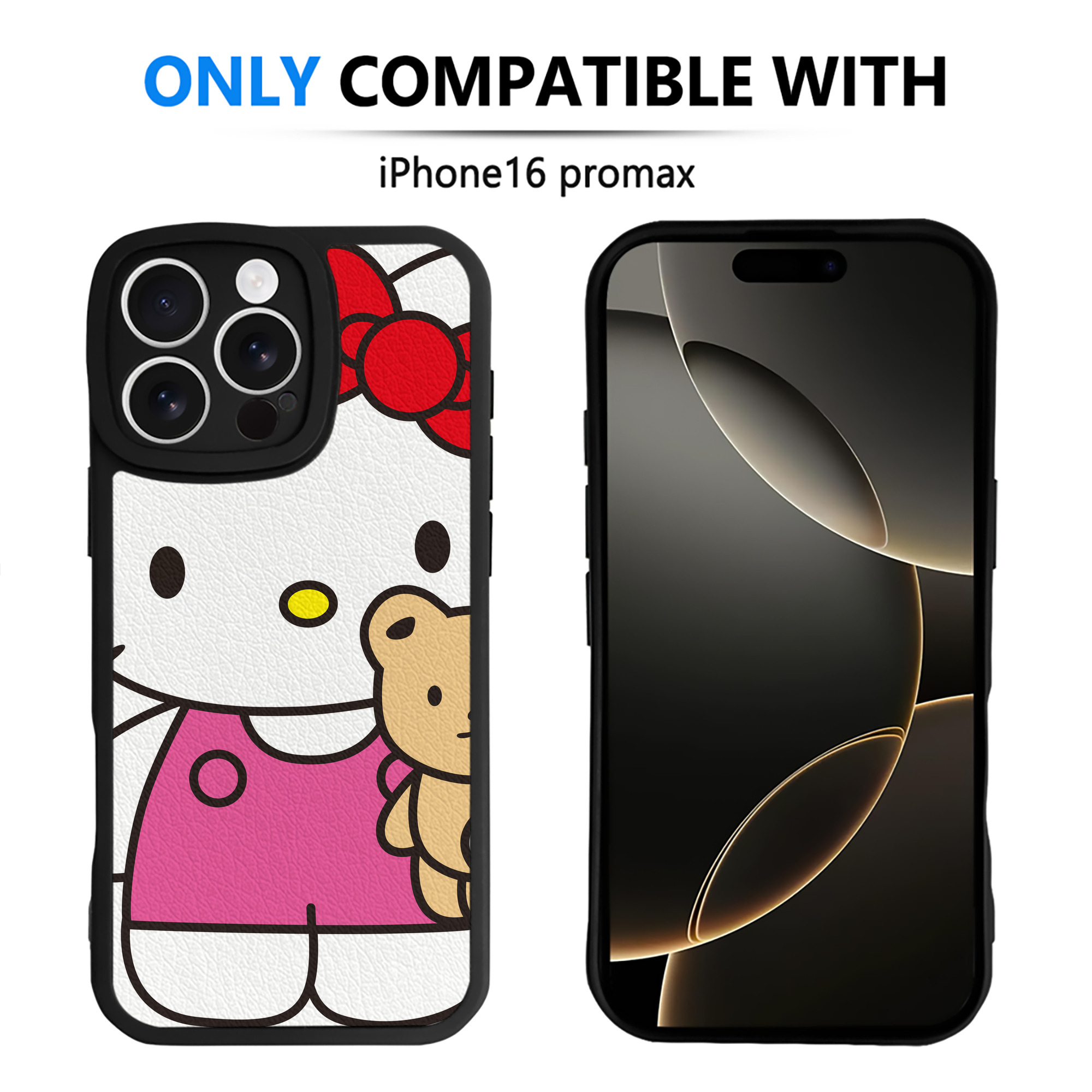 （画像用） Hello Kitty ハローキティ 【iPhone 16シリーズ対応】シリコンスマホケース（レザー調） 材質：シリコン